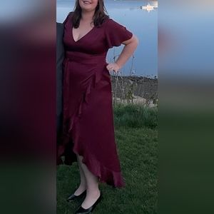 Burgundy midi formal dress size 20 Brand: Celebrate by DB Studio